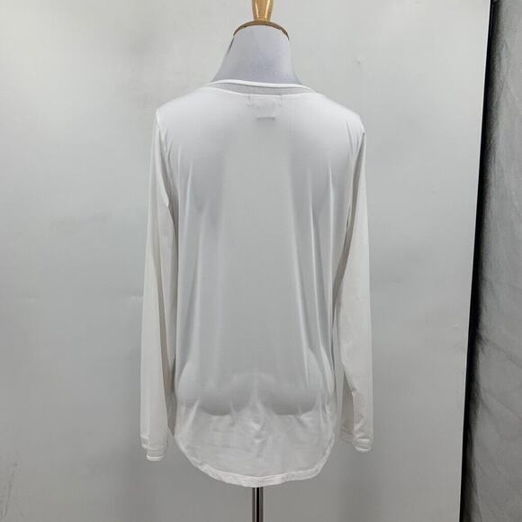Golfino Shirt Womens L Large White Mesh Trim Panels Stretch Wicking Long Sleeve - Picture 7 of 13